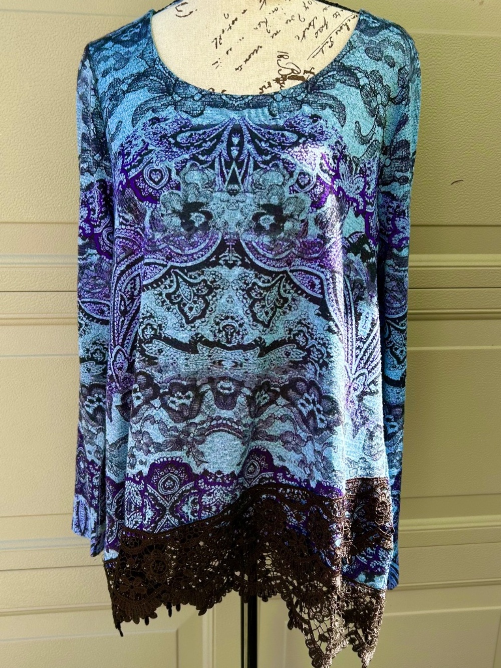 Women's Dressy Top, Long Sleeve Lacy Medium